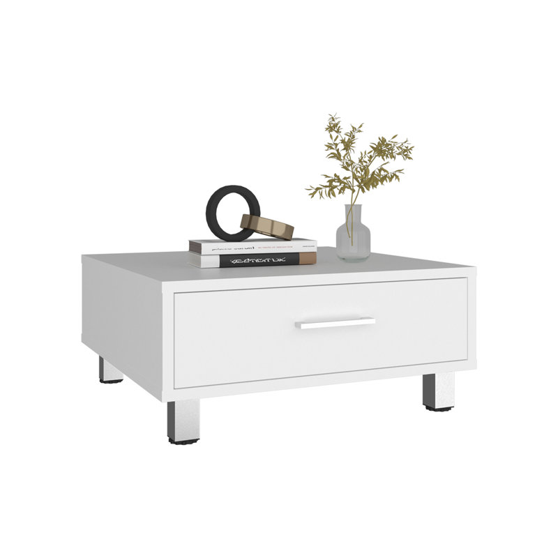 Table basse moderne et centre avec tiroir de rangement simple et 4 pieds stables