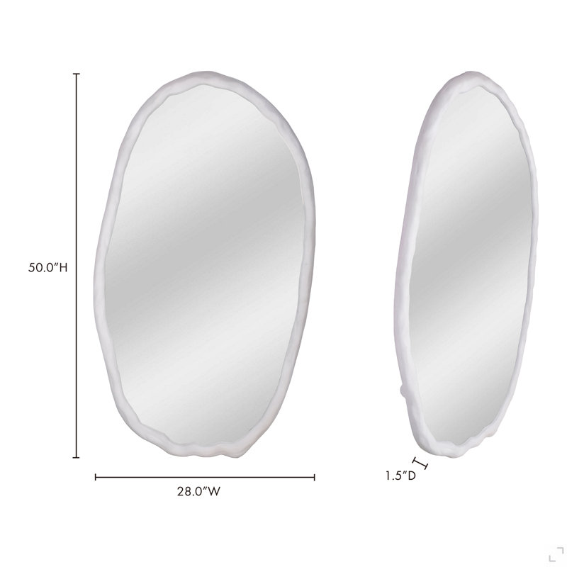 Miroir ovale Foundry blanc