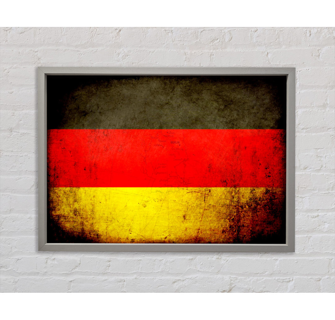 Deutschland Flagge Grunge - Einzelner Bilderrahmen Kunstdrucke auf Leinwand