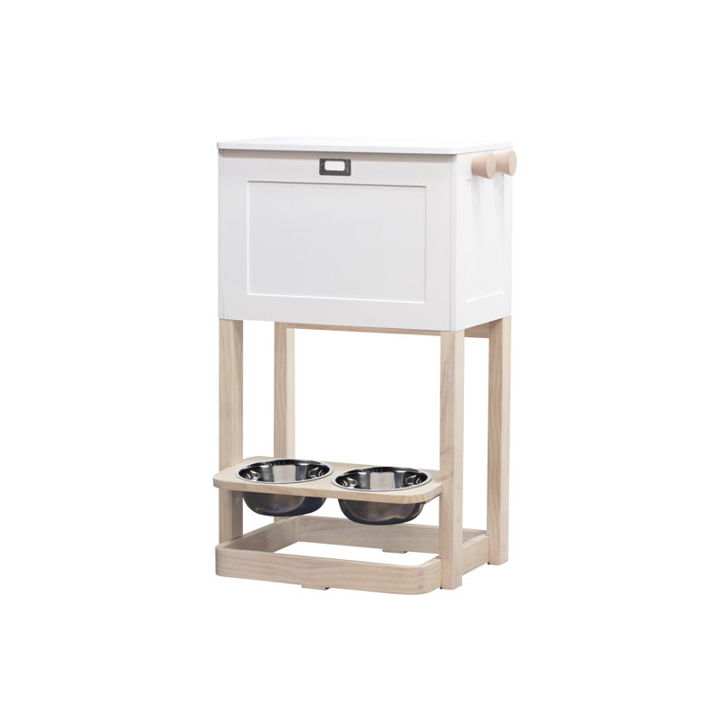 White Pine and MDF Elevated Pet Feeding Station