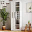 Armoire décorative avec tablette de rangement, armoire de rangement de style campagnard avec portes en verre