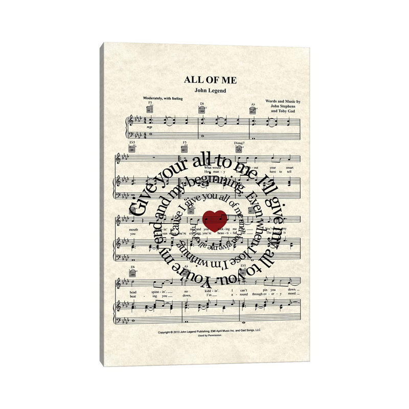 All Of Me - Wrapped Canvas Print, 66.04 cm H x 45.72 cm W x 1.91 cm D