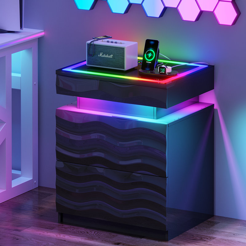 50cm W Bedside Table, Black