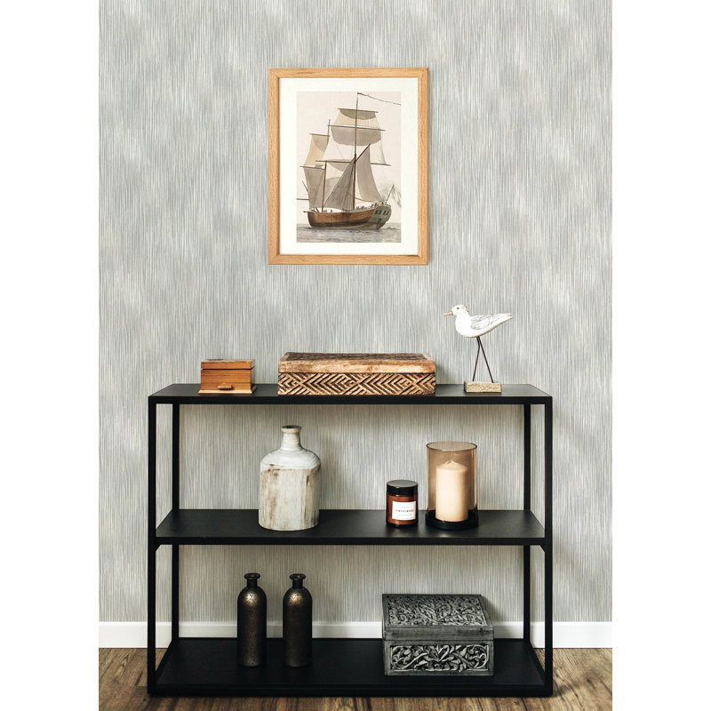 Malin Faux Grasscloth Wallpaper, Gray