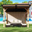 11 pi. X 10 pi Pavillon de jardin en bois massif avec comptoir de bar