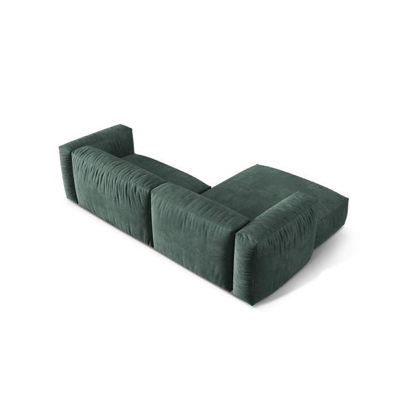Bedar 2 Seater Velvet Corner Sofa , Petrol