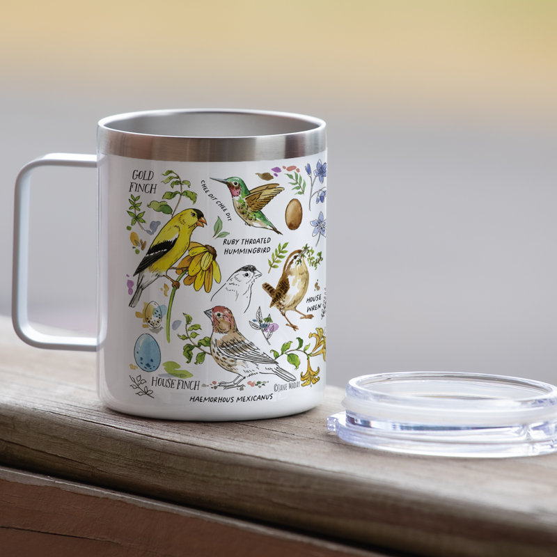 Tasse en acier inoxydable avec couvercle 12 oz. Ebern Designs