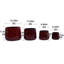 Pot à fleurs rouge moderne 4 pièces en pâte de haricot, polyvalent pour les espaces intérieurs et extérieurs sur le patio, le jardin, les rebords de fenêtre avec un pot de fleurs en céramique ultrabrillant et fini comme la résistance au gel-1469594801