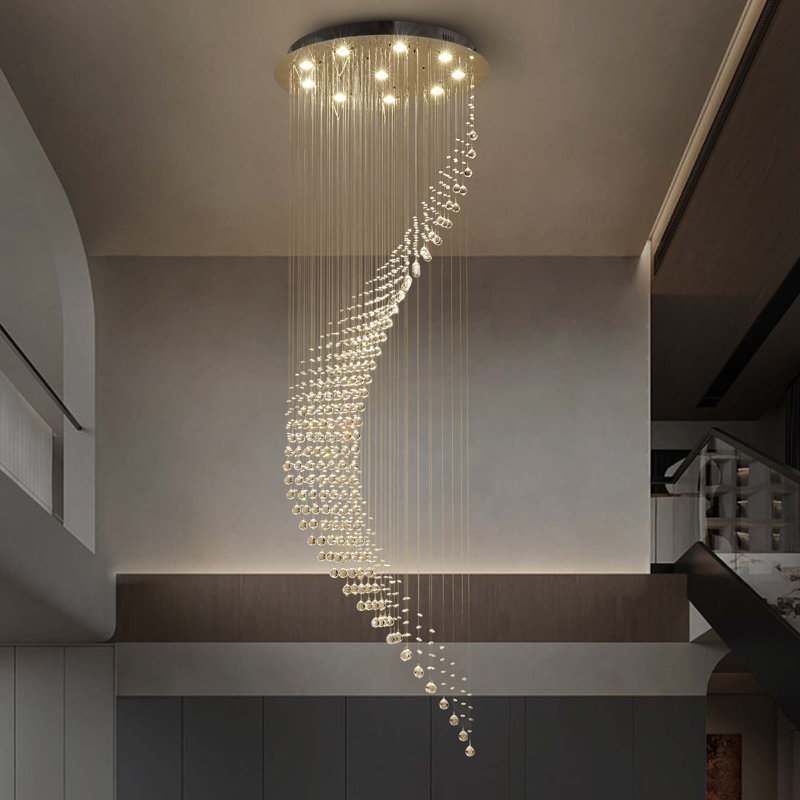 Dimmable 10-Light Geometric Crystal Chandelier