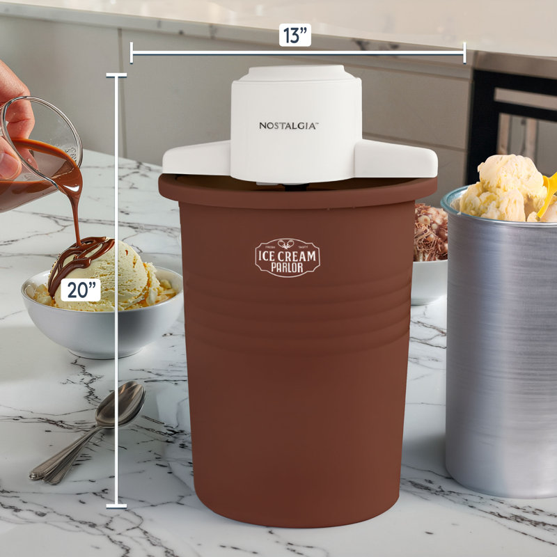 Sorbetière électrique de 6 pintes, 6-Quart Parlor Electric Ice Cream Maker, Brown