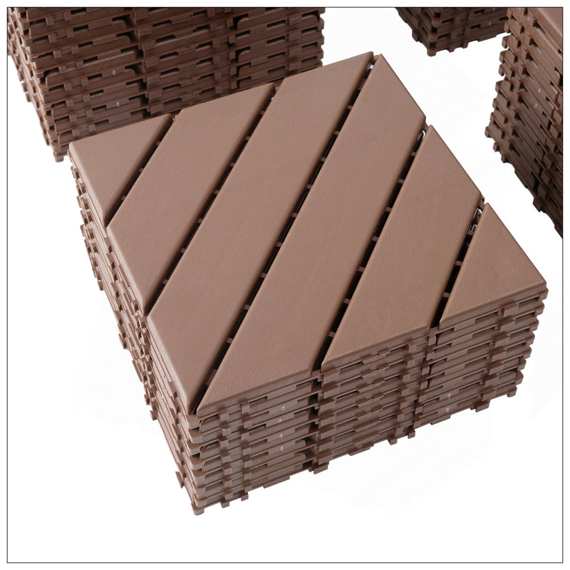 Carreaux de terrasse à emboîtement en plastique durable, 44 paquets, 12 po x 12 po, imperméables et résistants aux intempéries pour la cour et la piscine