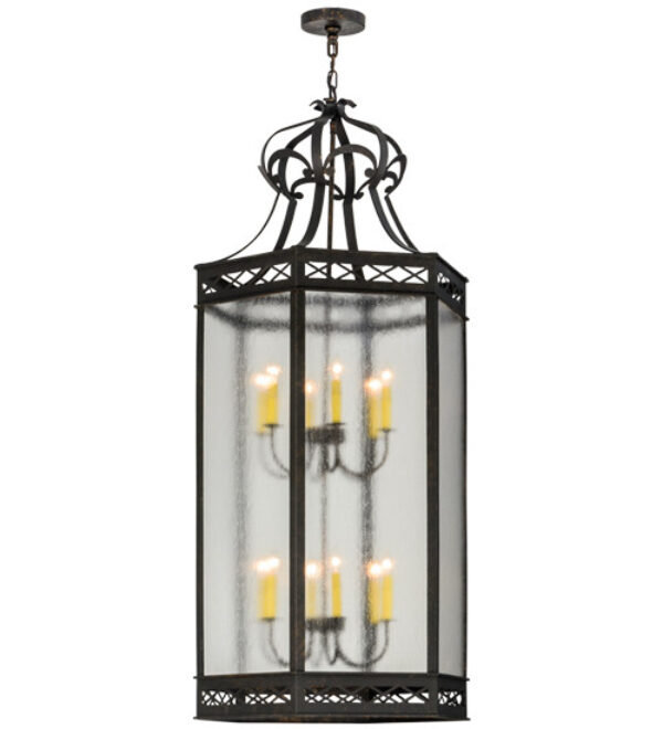 Estancia 12 - Light Chandelier, Antique Rust, Clear Acrylic
