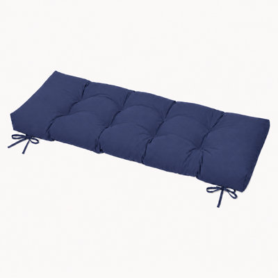 Tufted Bench Cushion with Water-Resistant Olefin Fabric, Outdoor Patio Seat Cushion with Foam and Fiber Filling, Tie Strap Design for Secure Fit, Indoor Outdoor Cushion for Window Seat, Porch Swing, Garden Bench and Furniture Seating