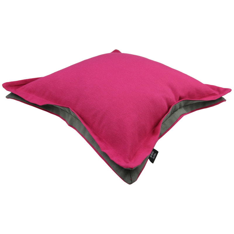 Square Cushion Cover, 60 x 60cm, Fuchsia Pink/Grey