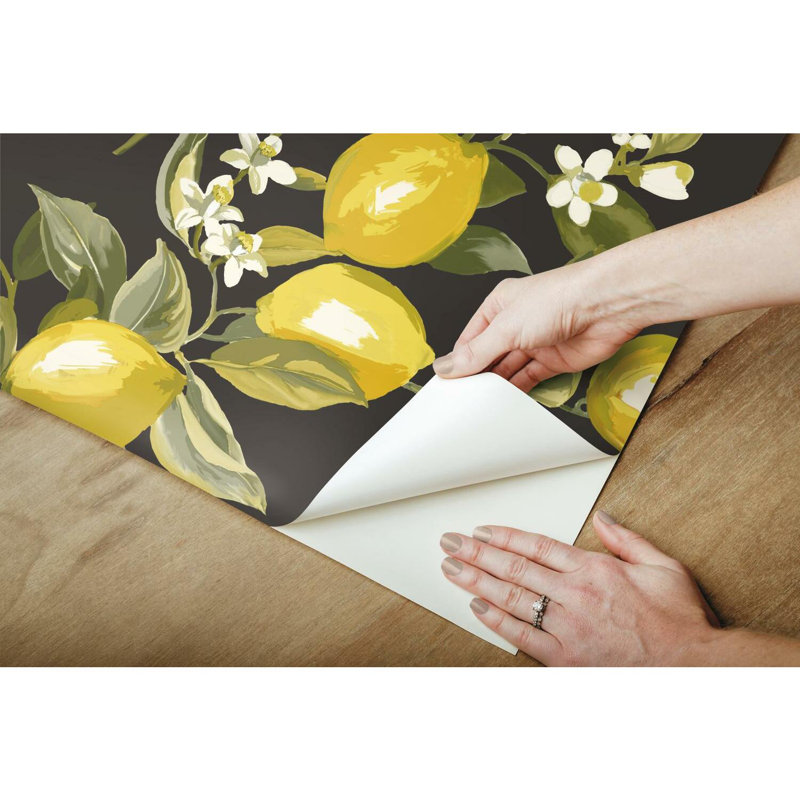 Rouleau de papier peint, Jaune / noir