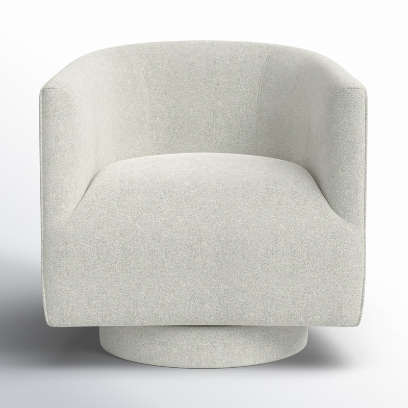 LeeRoy 29'' Wide Swivel Armchair, Lunar White Fabric
