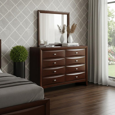  Commode double 54 po en bois massif à huit tiroirs