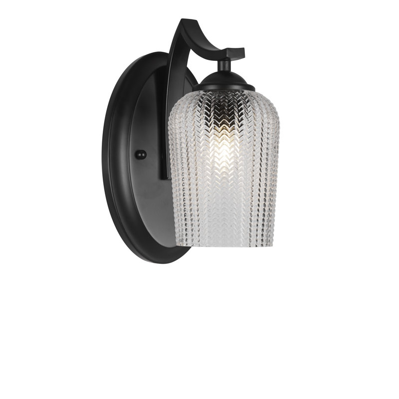 Zilo Wall Sconce, Matte Black, White