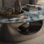 Table basse italienne ovale en pierre micro-cristalline