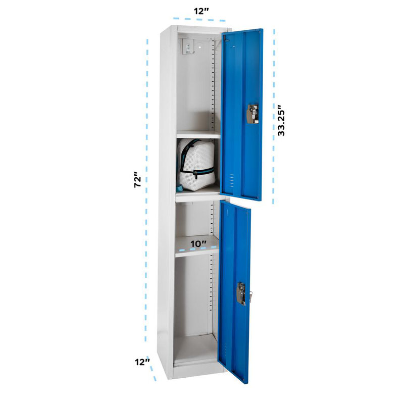 Blue Steel 72" Tall 2-Door Office Locker