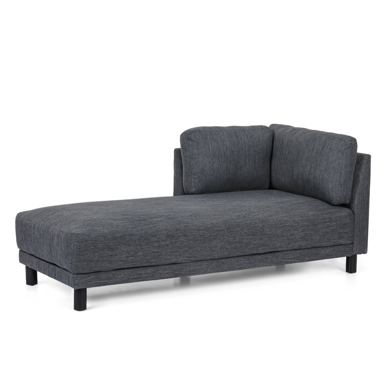 Chaise longue Pendlebury, 100 % polyester - gris anthracite