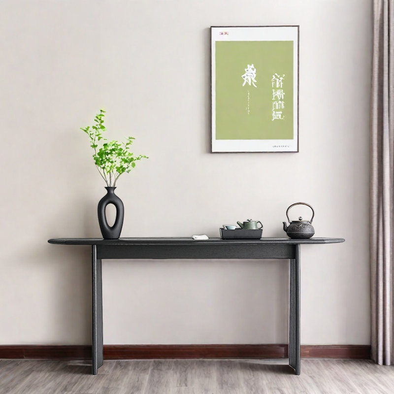 Table d'entrée en bois de frêne massif de style Wabi-Sabi, H 29,5 po x l 59,1 po x P 13,8 po