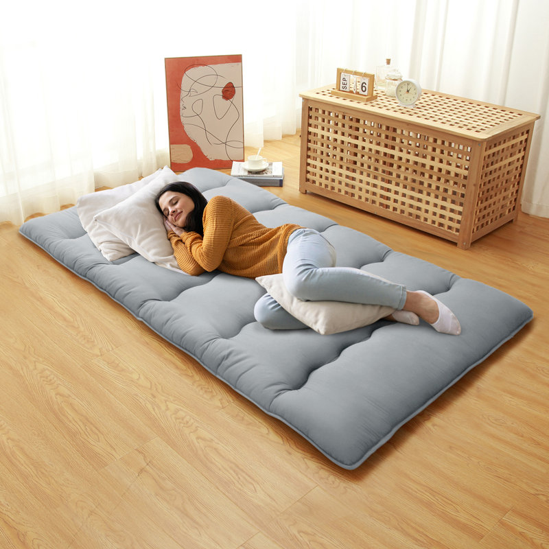 Japanese Floor Futon Mattress, Twin, Gray