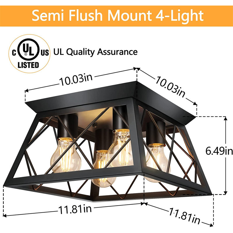Lopardo Flush Mount, Matte Black, No