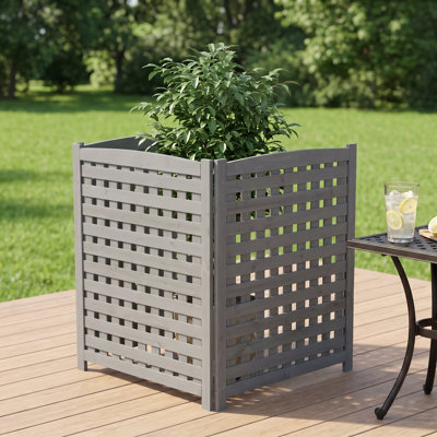 Écran de clôture pour climatiseur extérieur à 3 panneaux, clôture d'intimité en bois à l'extérieur, l 32 po x H 38 po