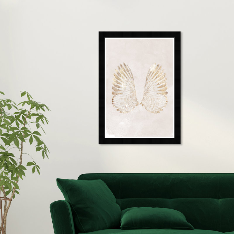 Soft Angel Wings - impression encadrée, Cadre noir