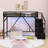 Metal Loft Bed with Storage Stairs and Shelves and Wardrobe-554204983-554204980