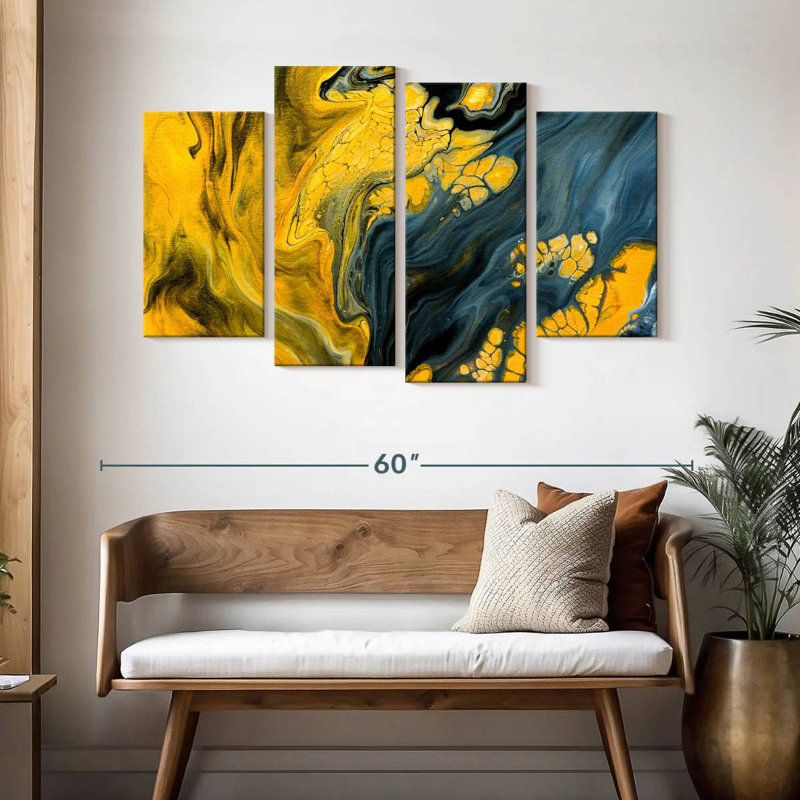 Avery Marbled Abstract, 32" H x 52" W