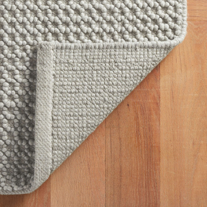 Hooper Grey Handwoven Wool Rug, Rectangle 2' x 3'