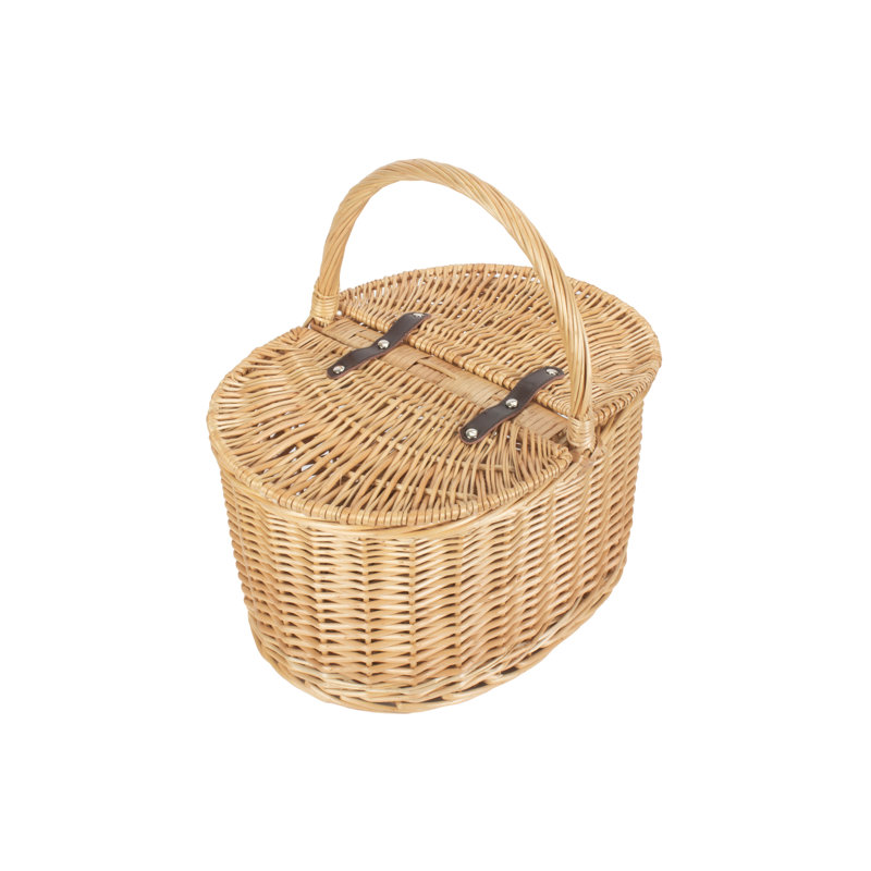 Wicker Buff Oval Picnic Basket
