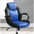 Gaming Office Chair With Comfortable Padded Seat, Black And Blue Faux Leather, Five - Wheels, And Adjustable Height For Work Modern In Color,
