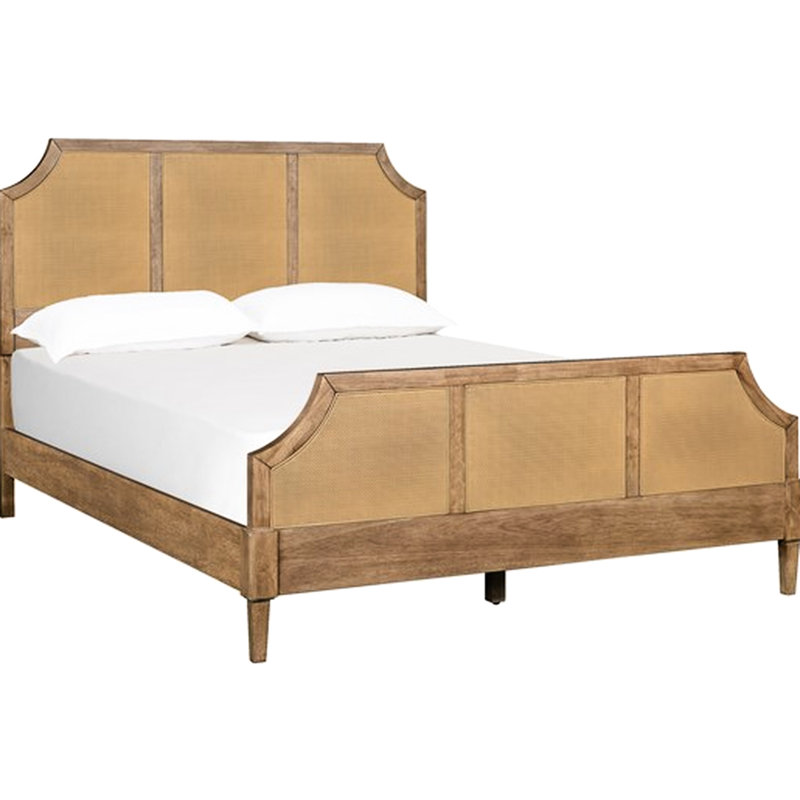 Grand lit plateforme tissé Cane