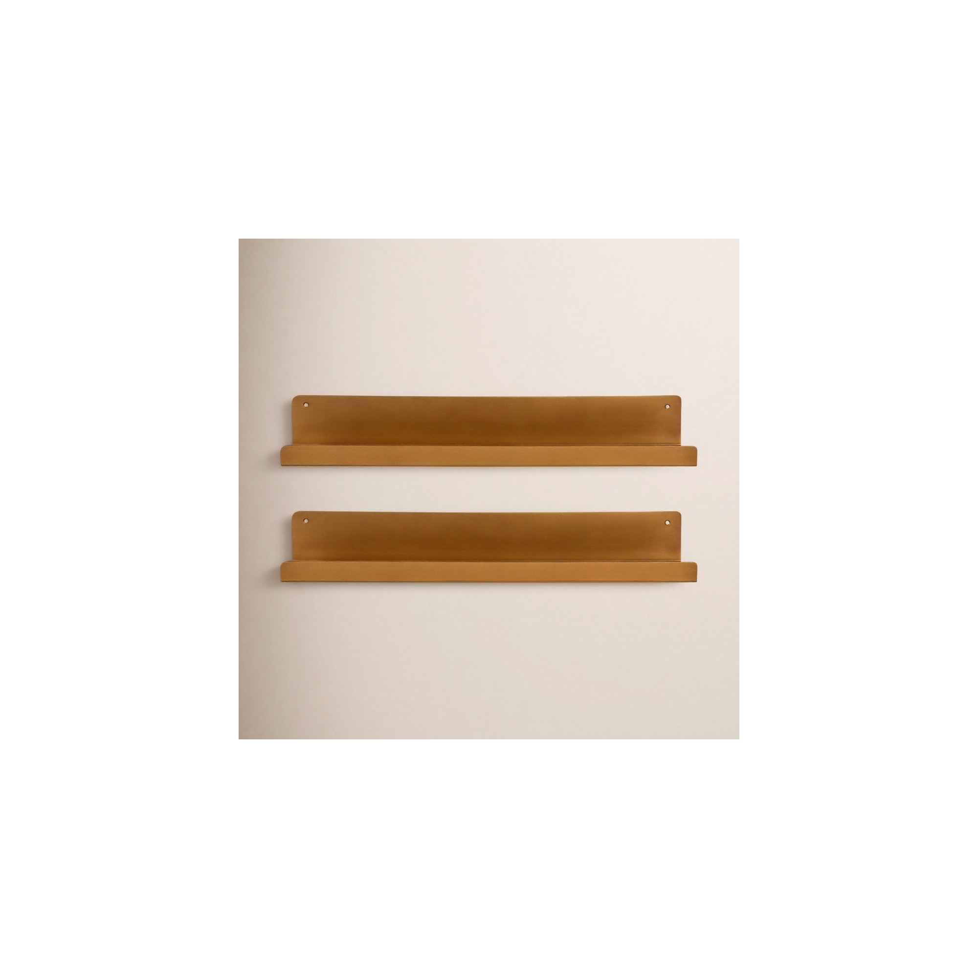 Tara Metal Floating Shelf, 3.25" H x 23.75" W x 4.5" D, Gold