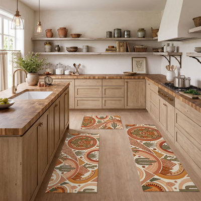 Southwest Cactus Non-Slip Washable Kitchen Mats