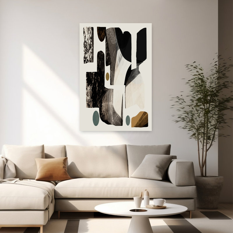«Midnight Serenity Abstract», art mural contemporain audacieux, H 60 po x l 40 po
