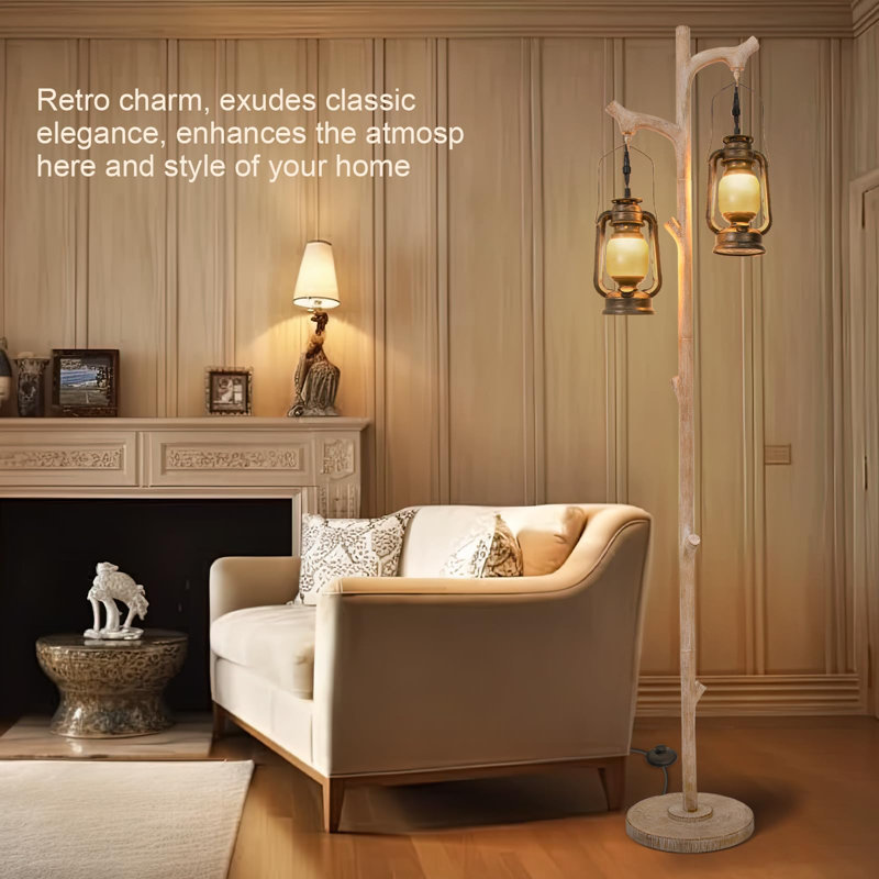 Dulcia 67.99'' Black Tree Floor Lamp
