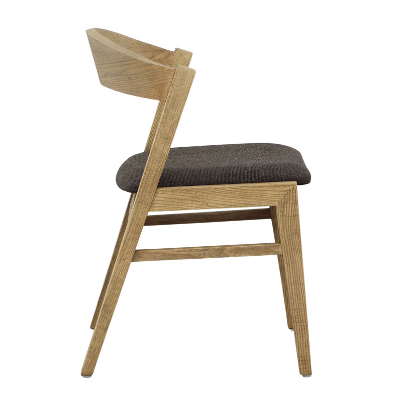 Ilaria Linen Blend Upholstered Dining Chair, Charcoal, Natural