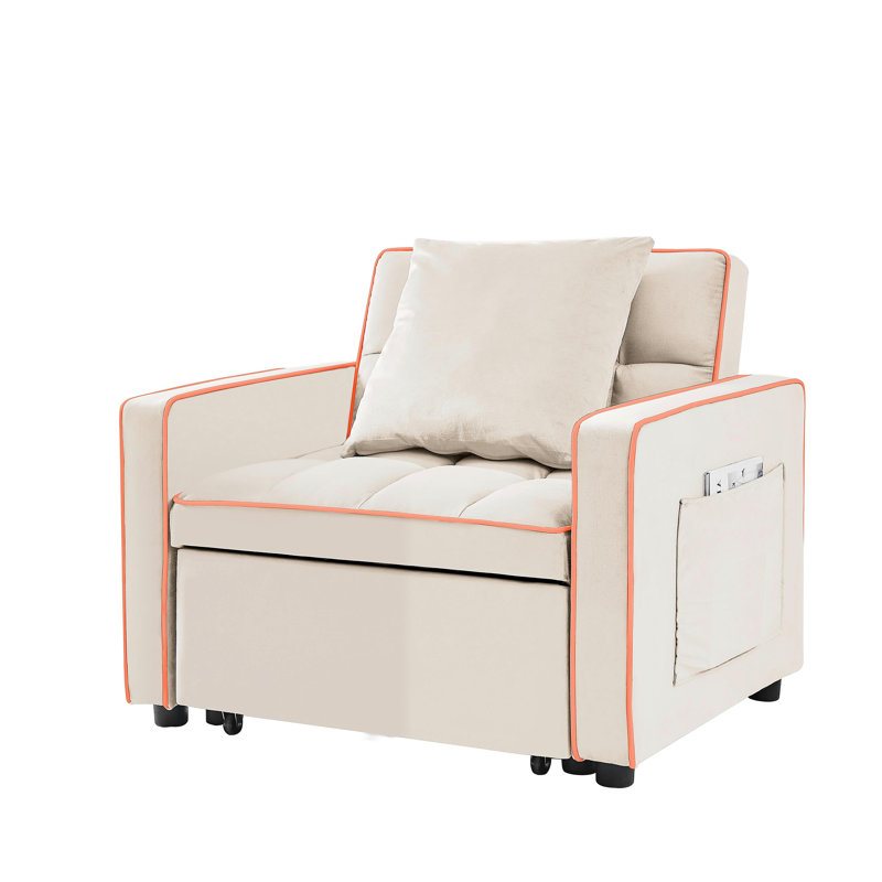 Trois-en-un canapé-lit pliant canapé-lit réglable en arrière dans un canapé inclinable lit simple adulte moderne lit couchette blanc crème