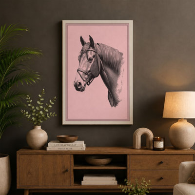 Equine Study in Grayscale Minimalist - Wrapped Canvas