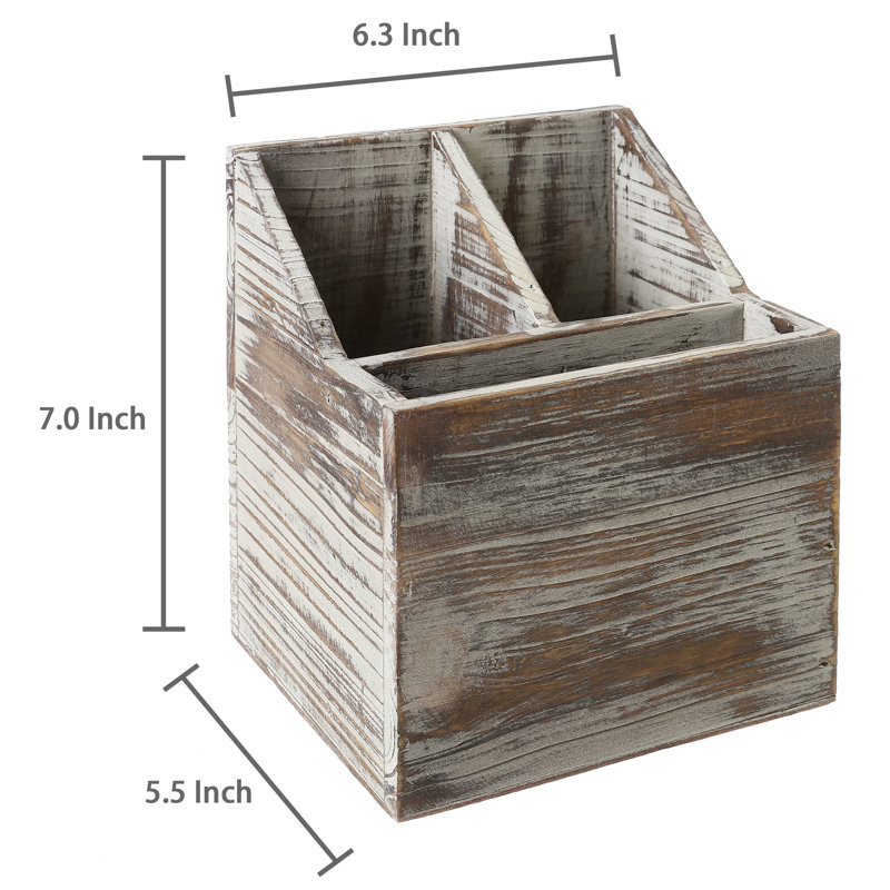 Wood Rectangle Flatware Caddy