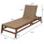 Chaise longue de patio en bois d'acacia avec dossier réglable Quinton-535436908
