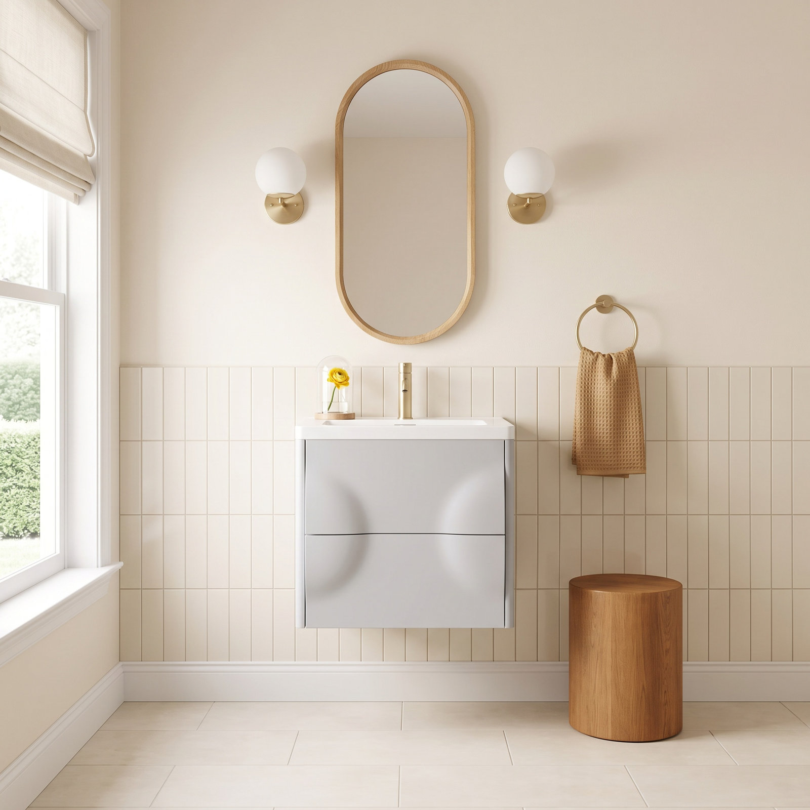 Armande 24" Cedar Single Bathroom Vanity, Light Gray