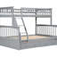 Lit superposé simple au-dessus d'un lit double avec tiroirs, gris et convertible, bois de pin, garde-corps sécuritaires, structure solide convertible facile à assembler, rails en forme de clôture-618665715-618665724