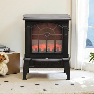 Foyer électrique 18 po - l 14,3 po x P 9,5 po, protection contre la surchauffe, flamme réaliste (750 W / 1500 W)
