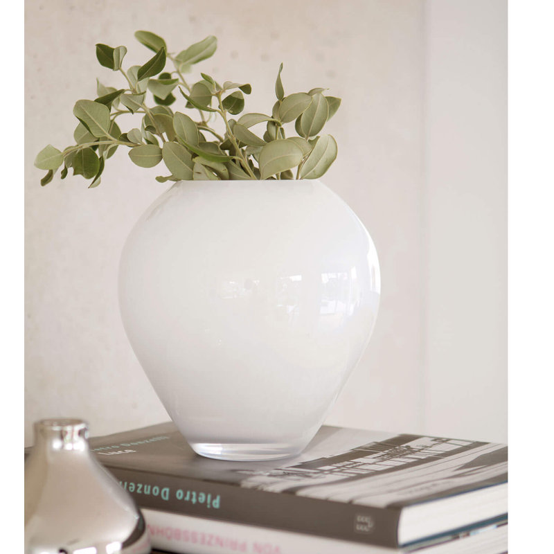Handmade Glass Table Vase, White