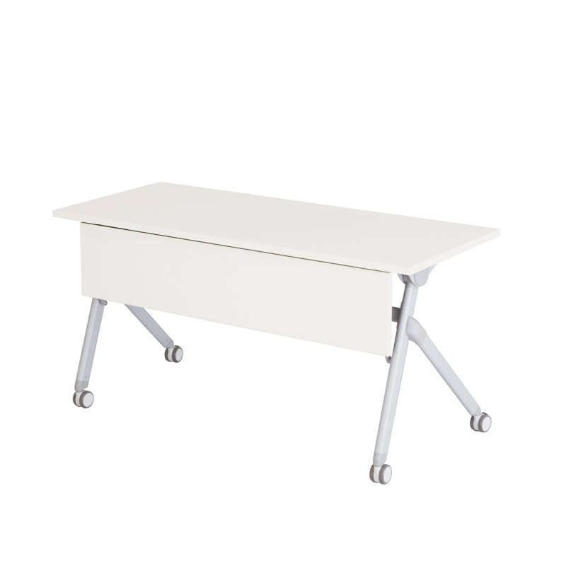 Rectangle Training Table with Modesty Panel, Silver, White, 29.5" H x 72" L x 24" W